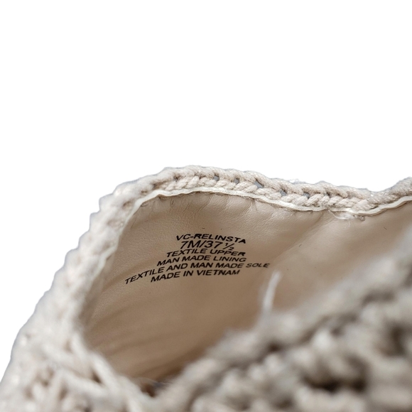 Vince Camuto | Relinsta Beige Woven Fabric Bohemian Platform Sneakers Women's 7 - Picture 8 of 12